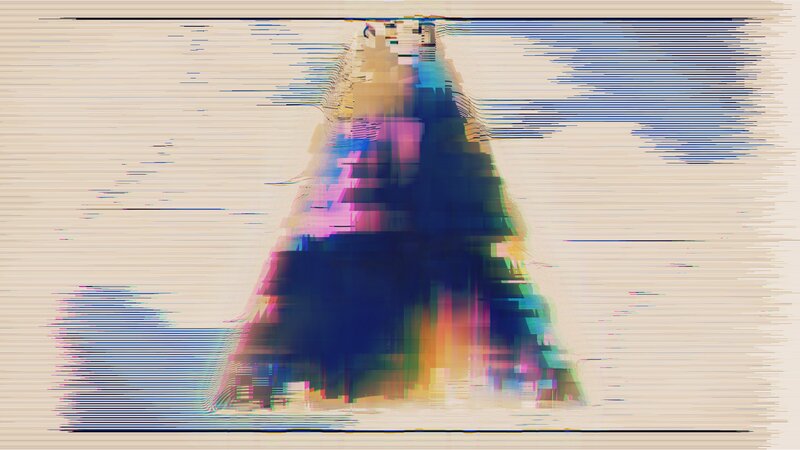 Glitch Art Pattern — Blue, Distorted