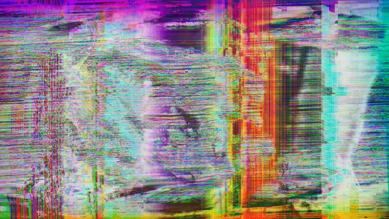 Glitch Art Pattern — Purple, Chaotic