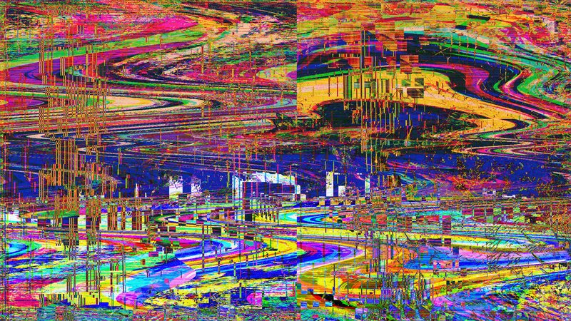 Glitch Art Pattern — Yellow