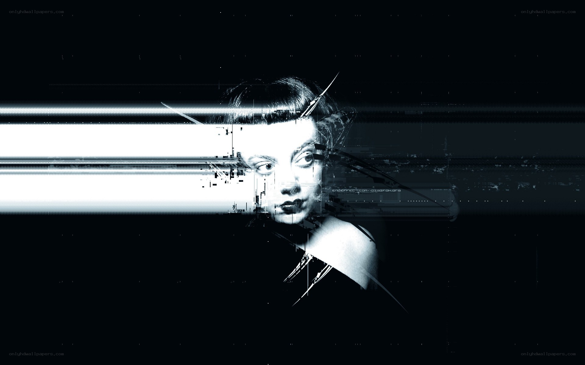 glitch art portrait