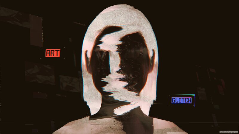 Glitch-art Portrait — Black, Dark