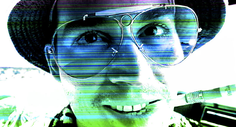 glitch art portrait of man