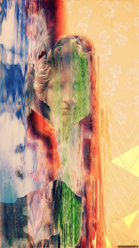 Glitch Art Portrait — Yellow, Abstract