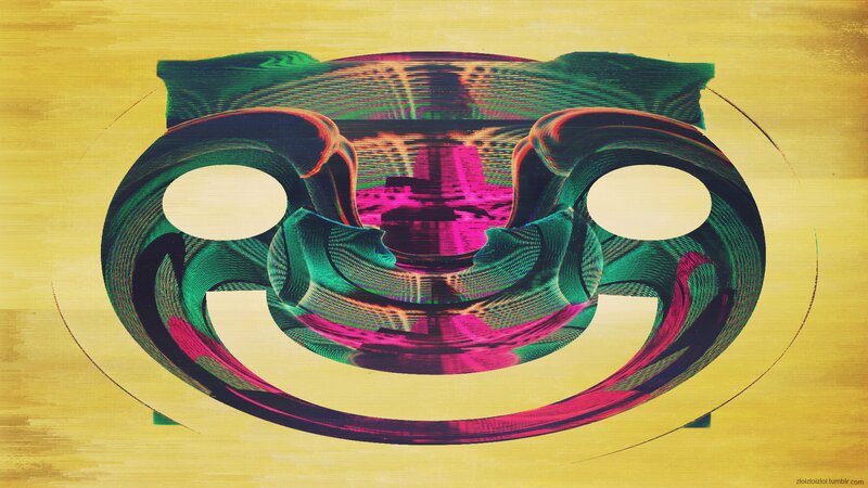 Glitch Art Smiley Face