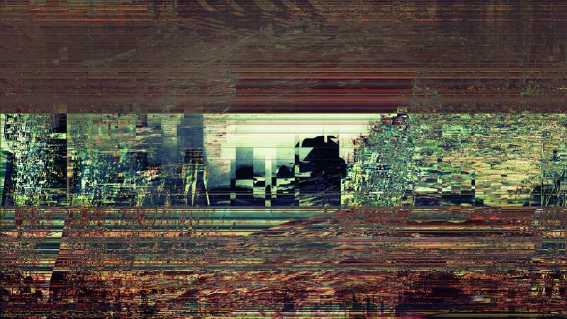 Glitch Art with Distorted Landscape