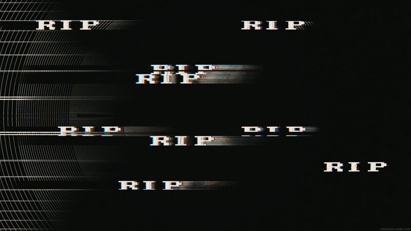 Glitch Art with Text — Black, Dark