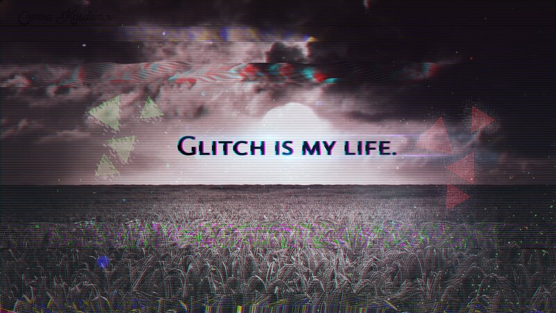 Glitch Art with Text — Black, Distorted, Digital Art, Triangles