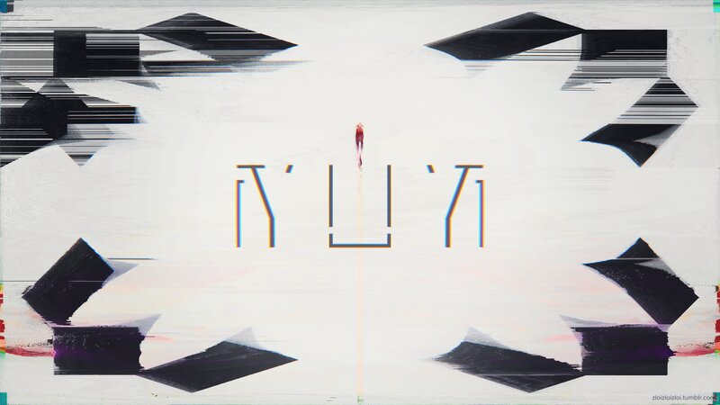 Glitch Art with Text — White, Dystopian