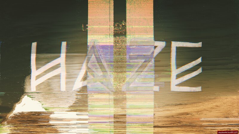 Glitch Art with Text — White