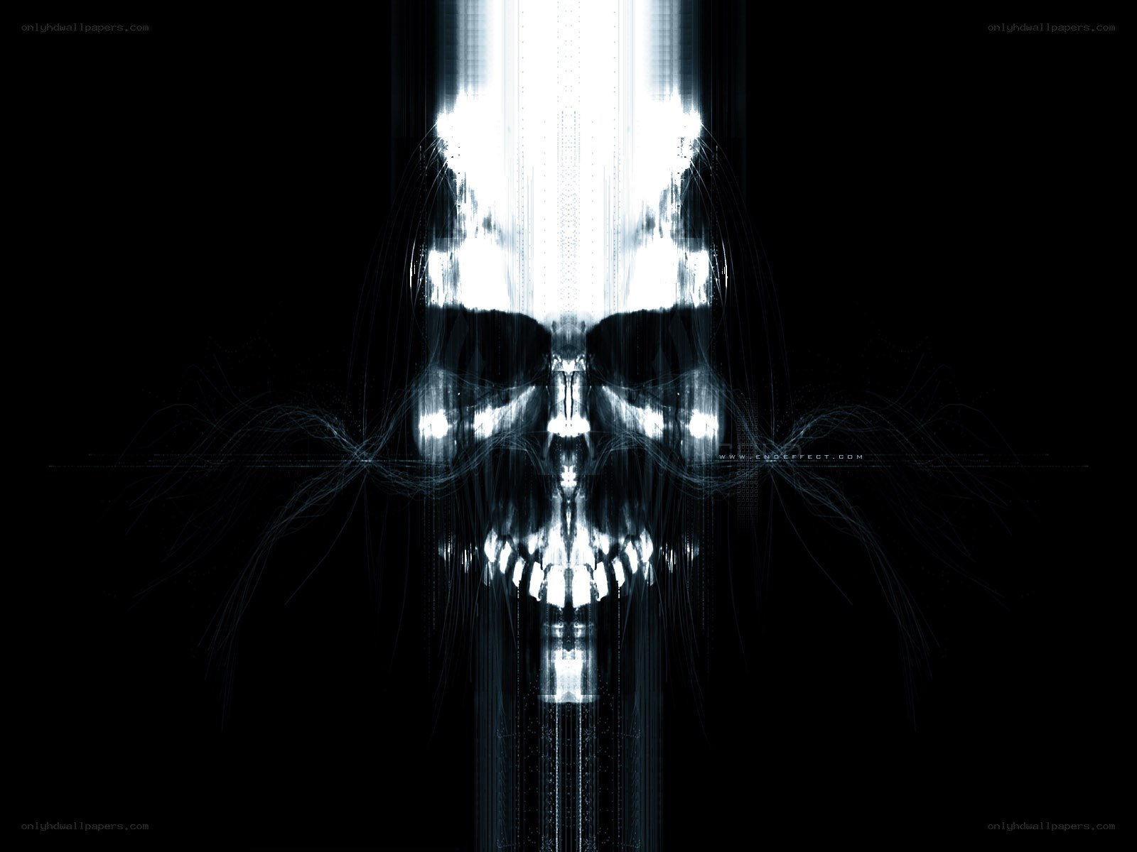 glitch skull digital art