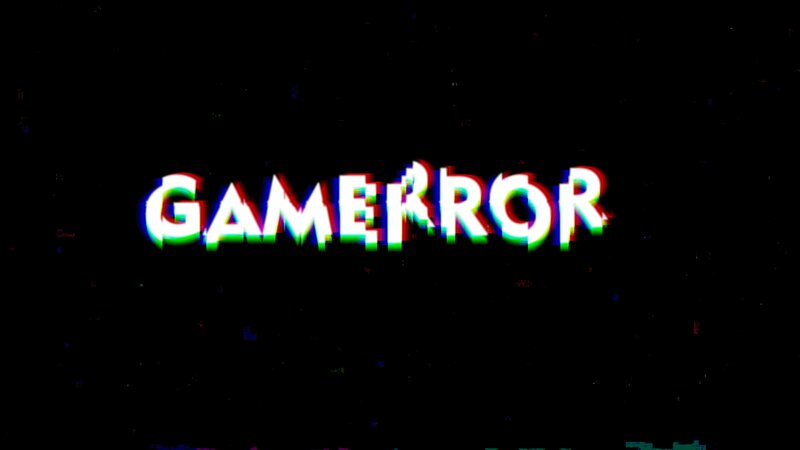 Glitch Text on Black Background — Distorted