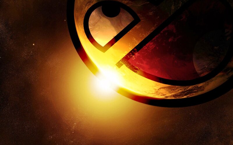 Glitcher logo in space