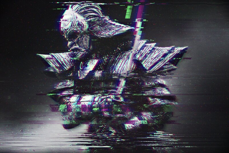Glitching Armored Figure