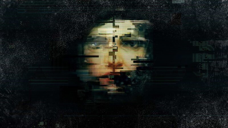 Glitching Face on Screen — Black, Disturbing
