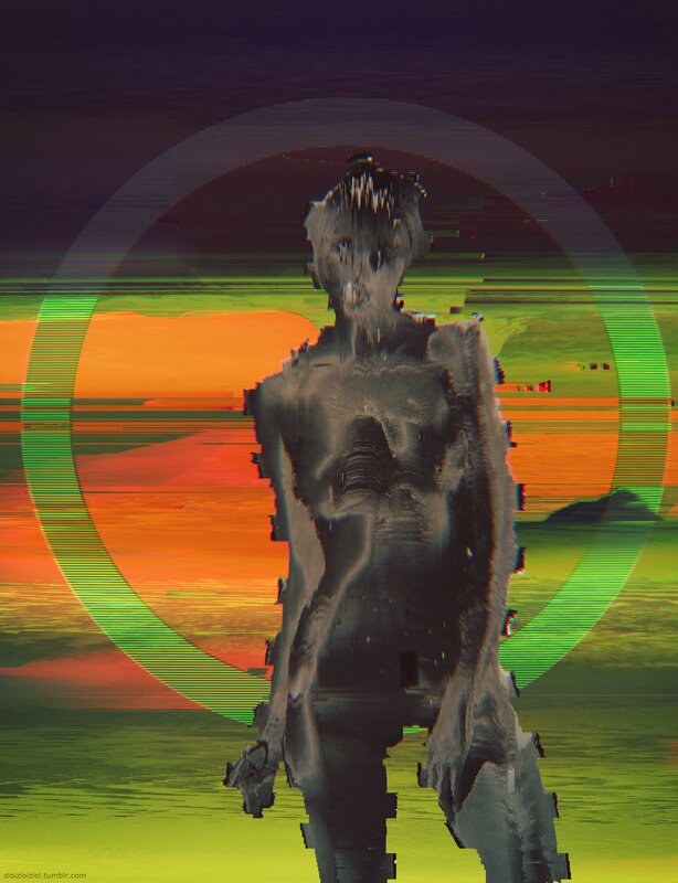 Glitching Humanoid Figure