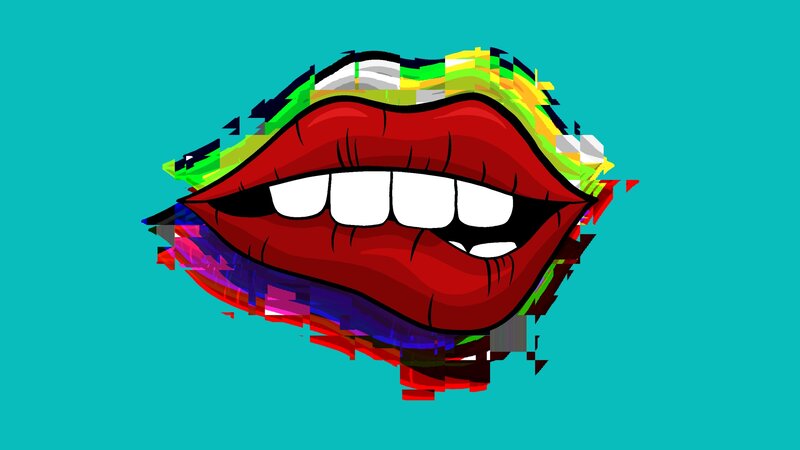 Glitching Red Lips