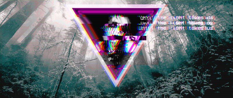 Glitchy Face in Forest