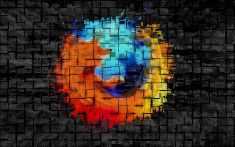 glitchy firefox logo art