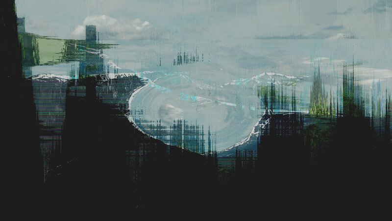 Glitchy Landscape Scene