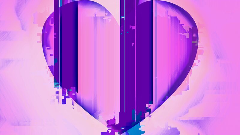 Glitchy Purple Heart