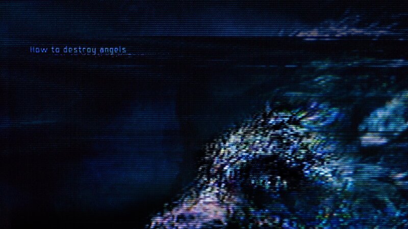 Glitchy Screen with Text — Blue