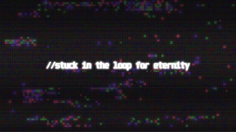 Glitchy Screen with Text