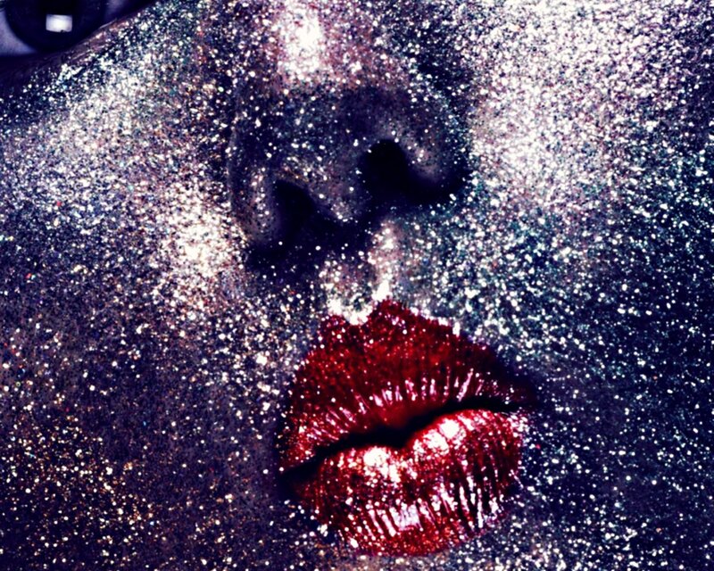 Glitter-covered Face