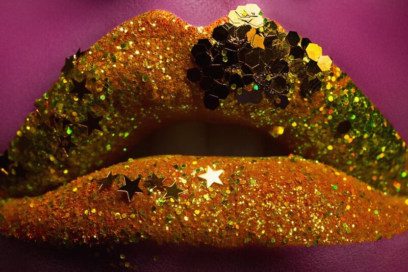 Glitter-covered Lips