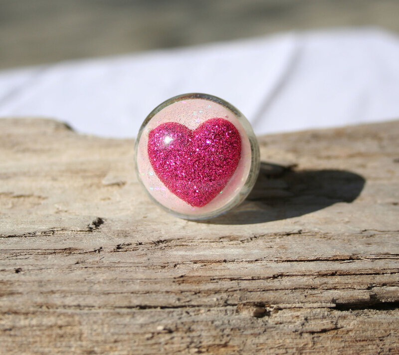 Glitter Heart Ring