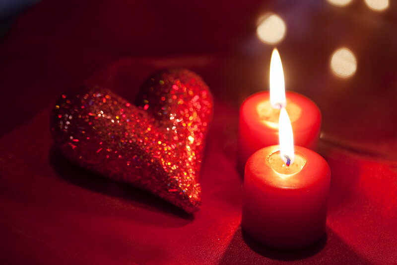 Glitter Heart with Candles
