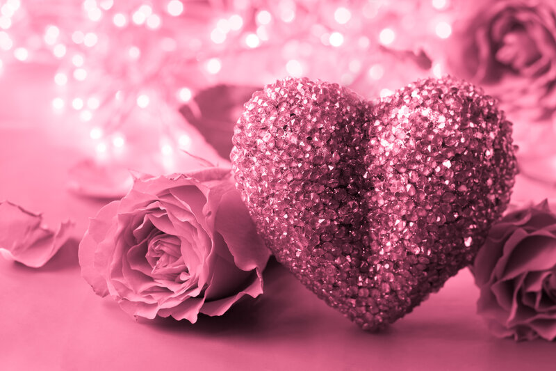 Glitter Heart with Roses