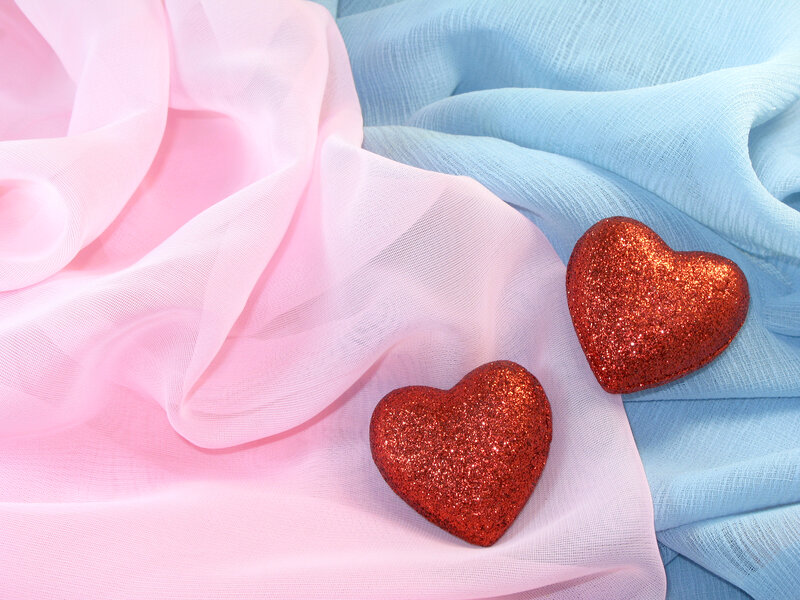 Glitter Hearts on Fabric