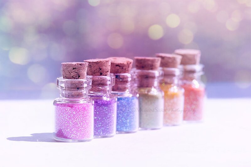 Glitter in Glass Bottles