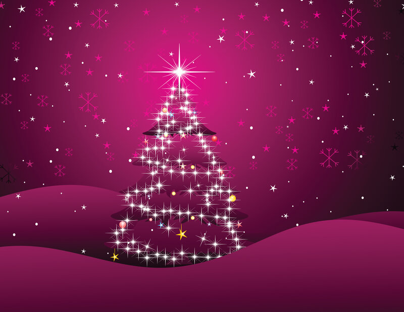 Glittering Christmas Tree — Purple