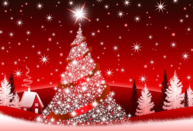 Glittering Christmas Tree — Red