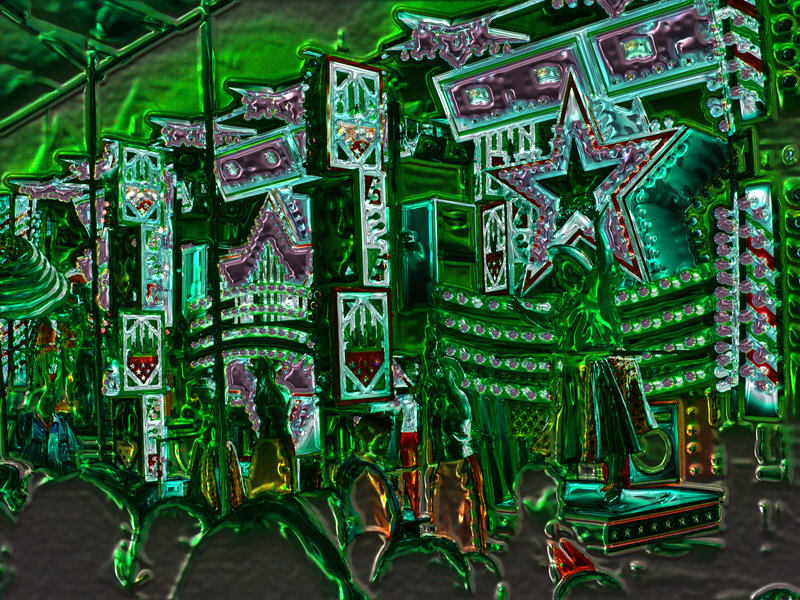 Glittering Green Cityscape