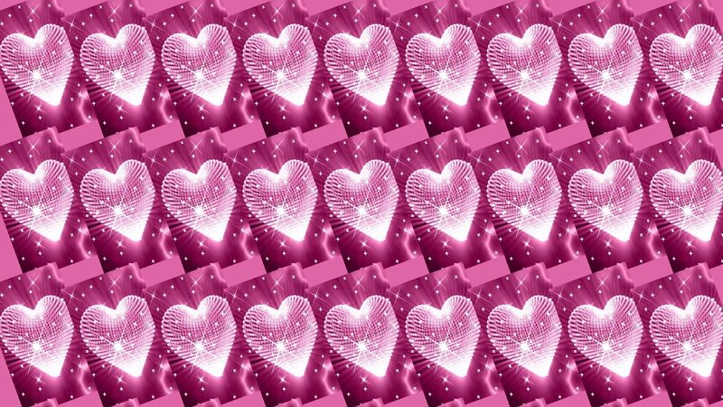 Glittering Pink Hearts