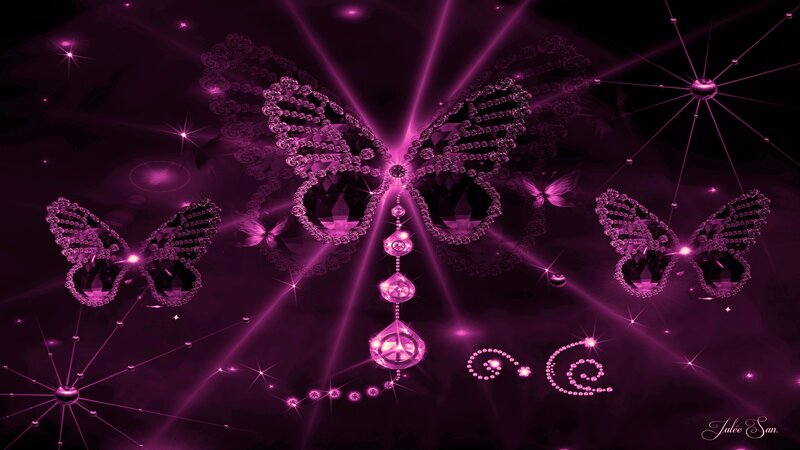 Glittering Purple Butterflies