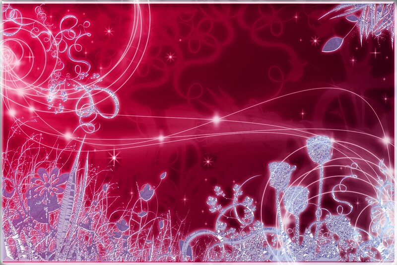 glittering red floral design