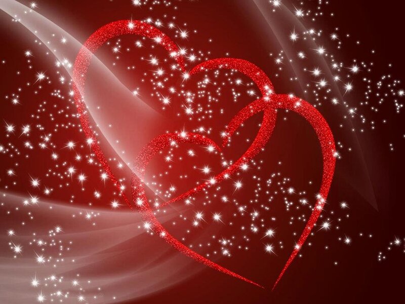 Glittering Red Hearts — Romantic