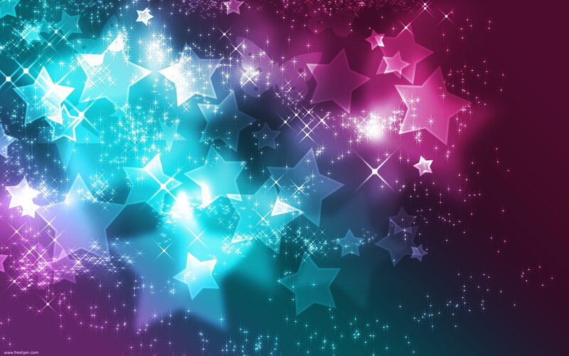 Glittering Stars Background — Cyan
