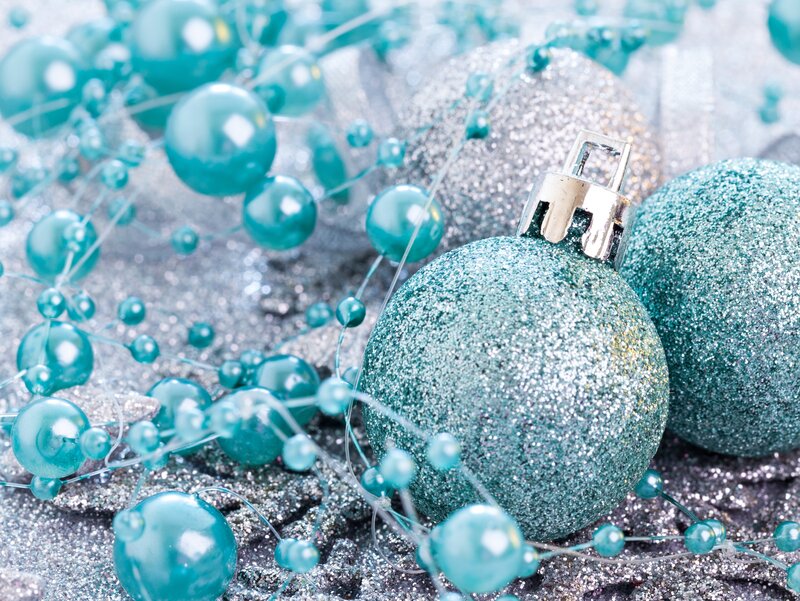 Glittery Blue Ornaments