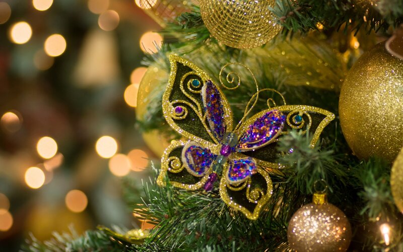 Glittery Butterfly Ornament