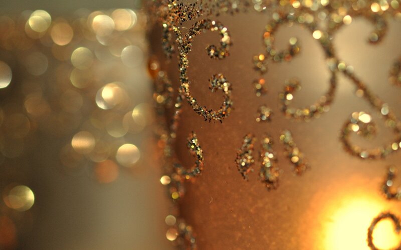 glittery candle close-up