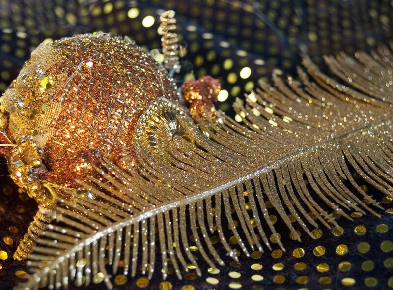 glittery feather decoration