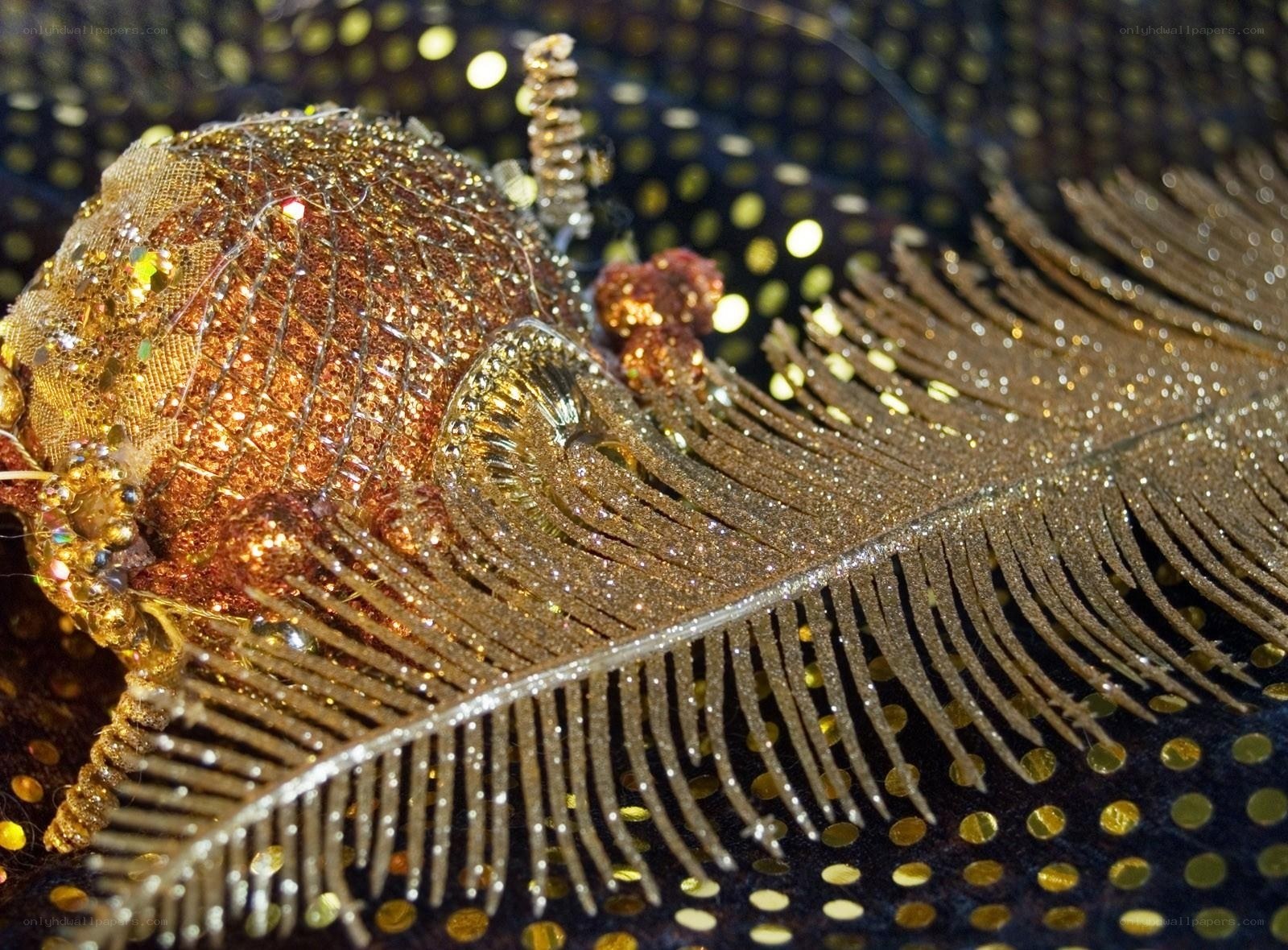 glittery feather decoration