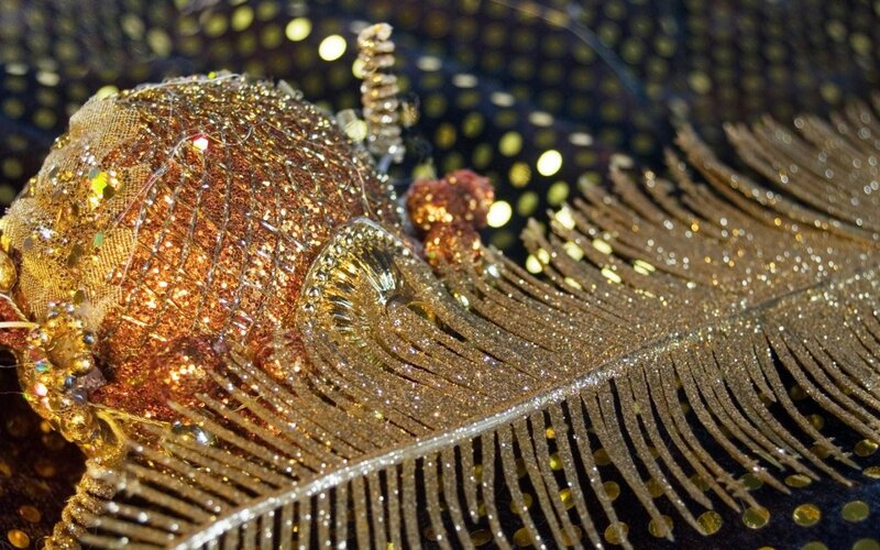 Glittery Feather Ornament