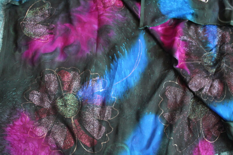 Glittery Floral Fabric