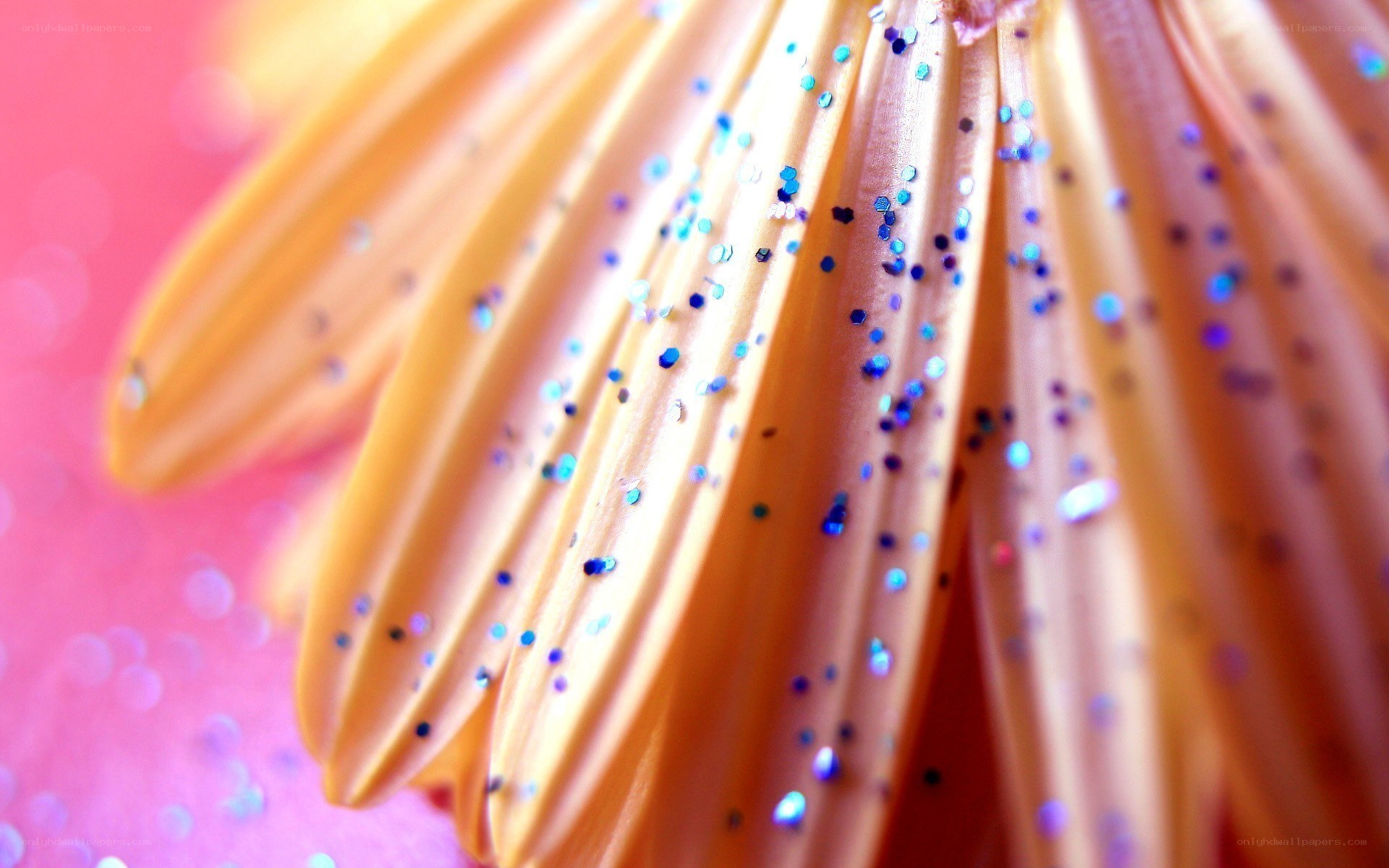 glittery flower petals