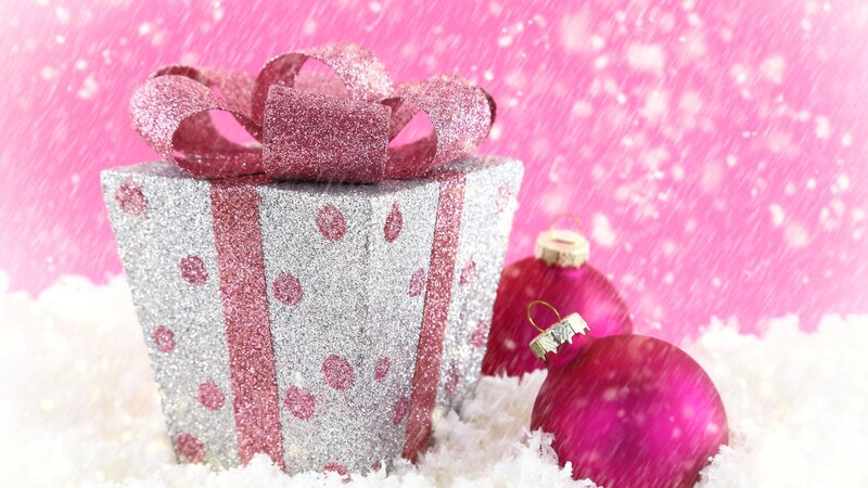 Glittery Gift Box — Pink, Festive